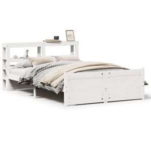 vidaXL Bedframe met hoofdeinde zonder matras 120x200 cm wit