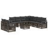 vidaXL Tuinbankenset 10 st Grijs poly rattan