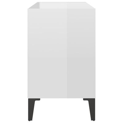 vidaXL Tv-meubel met metalen poten 69,5x30x50 cm hoogglans wit