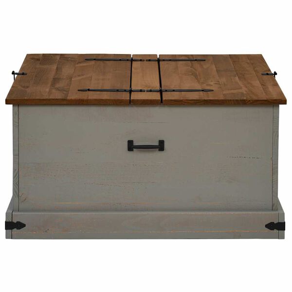 vidaXL Opbergkist HALDEN grijs 91x91x47 cm massief grenenhout