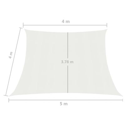 vidaXL Zonnezeil 160 g/m² 4/5x4 m HDPE wit