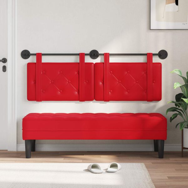 vidaXL Hangend Hoofdeinde Wandgemonteerd Rood 150 x 55 x 5 cm Nep Leer