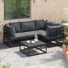 vidaXL Tuin Sofa Set met kussen 5 pcs Zwart Aluminium