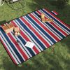 vidaXL Picknickkleed opvouwbaar strepen 200x150 cm fluweel blauw rood