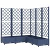 vidaXL Plantenbak met latwerk 120x120x121,5 cm polypropeen blauwgrijs