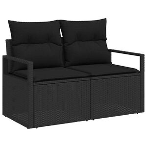 vidaXL Tuinbank met kussen 120 x 62 x 69 cm poly rattan