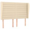 vidaXL Hoofdbord met randen 147x23x118/128 cm stof cr&egrave;mekleurig