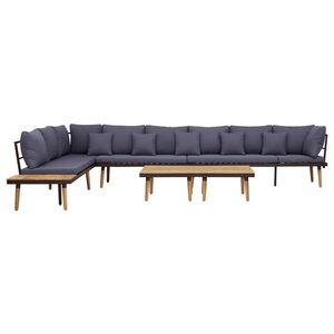 vidaXL Loungeset 8-zits met kussens massief acaciahout