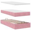 vidaXL Ottoman bed met matras 90x190cm fluweel roze
