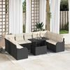 vidaXL Tuin Sofa Set met kussen 10 pcs Zwart Poly riet