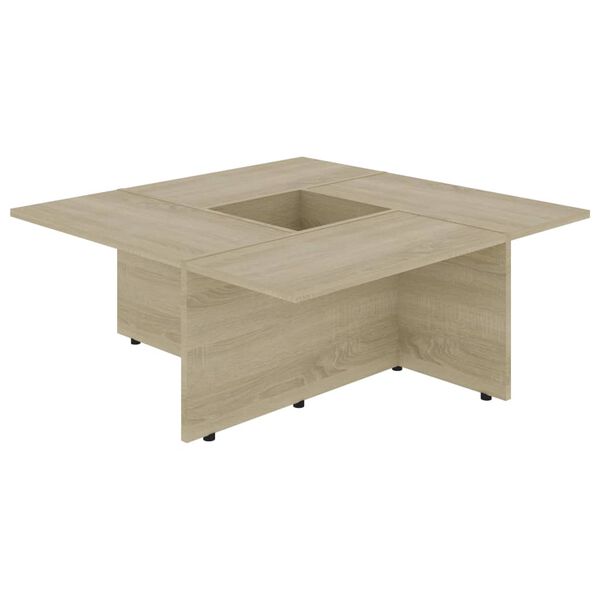 vidaXL Salontafel 79,5x79,5x30 cm bewerkt hout sonoma eikenkleurig