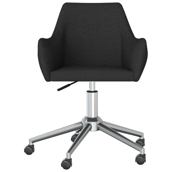 vidaXL Eetkamerstoelen draaibaar 2 st stof zwart