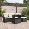 vidaXL Tuin Sofa Set met kussen met opslag 6 pcs Zwart Poly riet