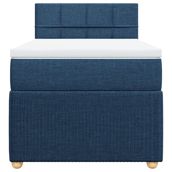 vidaXL Boxspring met matras stof blauw 100x200 cm