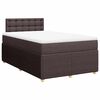 vidaXL Boxspring met matras stof donkerbruin 120x190 cm