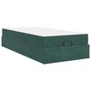 vidaXL Bedframe met matras met matras 2 pcs Groen Fluweel