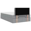 vidaXL Ottoman bed met matras en LED's 120x200 cm stof lichtgrijs
