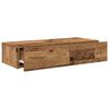 vidaXL Wandschap met lades 80x33x17 cm bewerkt hout oud houtkleurig