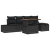 vidaXL Tuinbankenset 6 st Zwart poly rattan