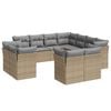vidaXL 11-delige Tuinset met kussens poly rattan beige