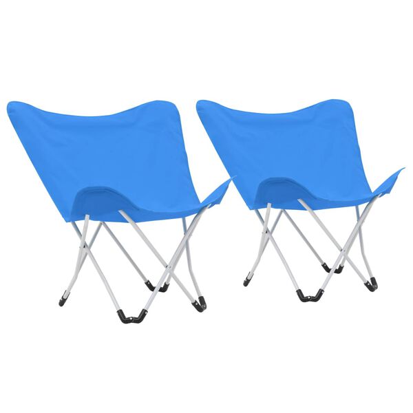 vidaXL Vlinderstoelen inklapbaar blauw 2 st
