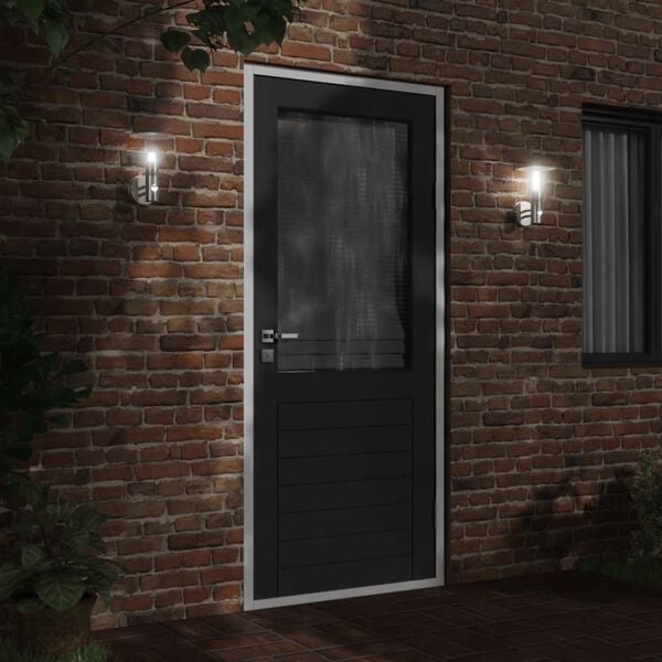 vidaXL Buitenwandlampen 2 st met sensors roestvrij staal zilverkleurig