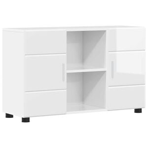 vidaXL Dressoir FLORIN 88,5 x 30,5 x 55,5 cm Hoogglans wit