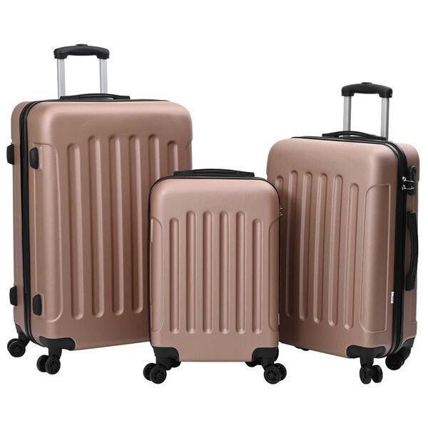 vidaXL Koffer Set met slot 3 pcs Roségoud 50 x 31 x 78 cm