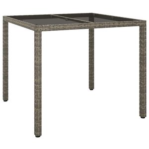 vidaXL Tuinstafel Grijs 90 x 90 x 75 cm poly rattan
