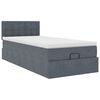 vidaXL Ottoman bed met matras 90x190cm fluweel donkergrijs