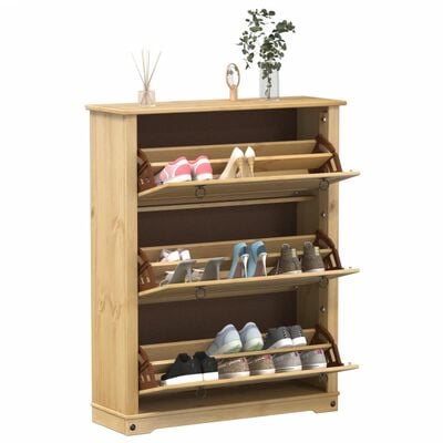 vidaXL Schoenenkast Corona 99x32x124,5 cm massief grenenhout