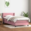 vidaXL Boxspring met matras fluweel roze 80x220 cm