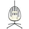 vidaXL Hangstoel met standaard rattan en staal beige