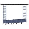 vidaXL Verhoogd Bed met Trellis en Dak Grijs 203 x 40 x 127 cm PP