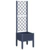 vidaXL Plantenbak met latwerk 40x40x142 cm polypropeen blauwgrijs