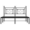 vidaXL Bedframe met hoofdbord metaal zwart 140x190 cm