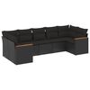 vidaXL 7-delige Loungeset met kussens poly rattan zwart