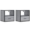 vidaXL Nachtkastjes 2st wandgemonteerd 40x31x39,5cm grijs sonoma eiken