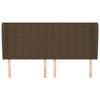 vidaXL Hoofdbord met randen 203x23x118/128 cm stof donkerbruin