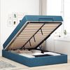 vidaXL Bedframe met matras met matras 2 pcs Blauw Fluweel