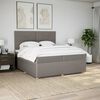 vidaXL Boxspring met matras stof taupe 200x200 cm