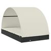 vidaXL Ligbed 2-persoons met rond dak 211x112x140 cm poly rattan zwart