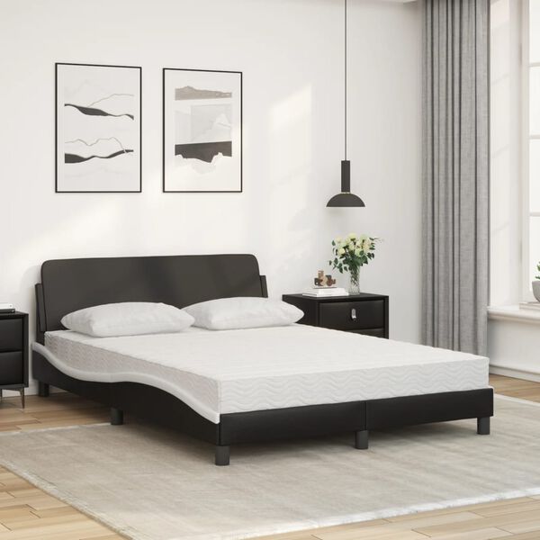 vidaXL Bed met matras "Dover" kunstleer zwart en wit 120x200 cm