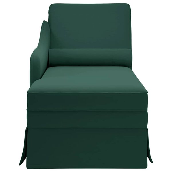 vidaXL Chaise longue met bolster&rechterarmleuning fluweel donkergroen