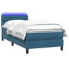 vidaXL Boxspring met matras en LED fluweel donkerblauw 90x210 cm