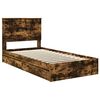 vidaXL Opslag bed met lade Gerookt eiken 100 x 200 cm Bewerkt hout