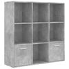 vidaXL Boekenkast 98x30x98 cm bewerkt hout betongrijs