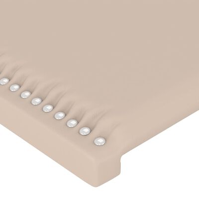 vidaXL Bedframe met hoofdbord kunstleer cappuccinokleurig 160x200 cm