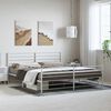 vidaXL Bedframe met hoofd- en voeteneinde metaal wit 183x213 cm