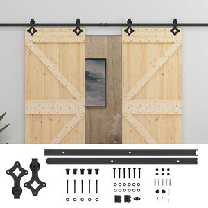 vidaXL Schuifdeur 2 st 100 x 210 cm Massief grenenhout
